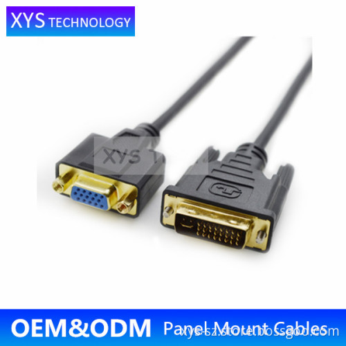 XYS TECH Alibaba Express China DVI24+5 male to HDB15 VGA Female Panel Mount Cable/